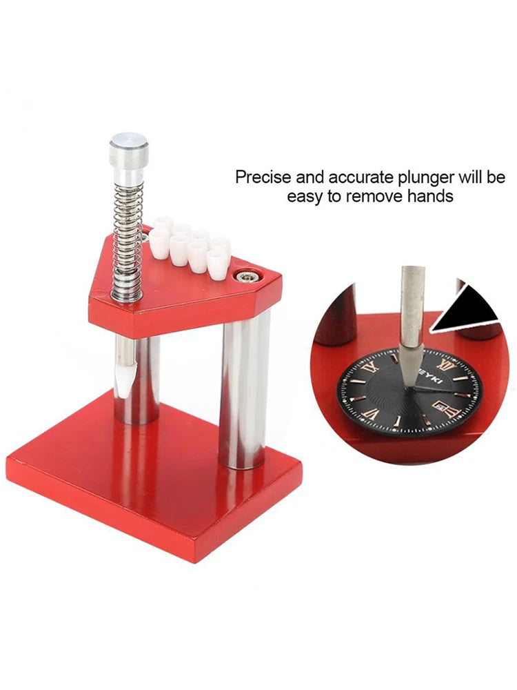 Watch Hand Presser Remover Puller Plunger Setting Fitting Set Red Wristwatch Watch Parts Repair Tool for Watchmaker