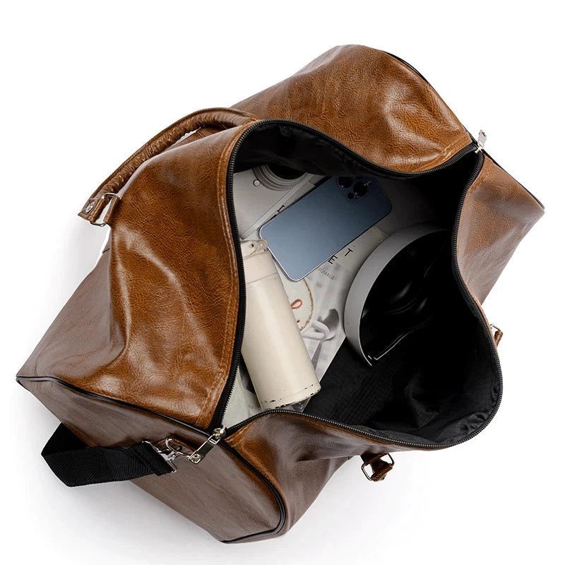 Travel Bag For Men Pu Leather Shoulder Bag Big Capacity Tote Bags For Women Fashion New Duffle Crossbody Bag Sports Pack luggage MANDOTOS