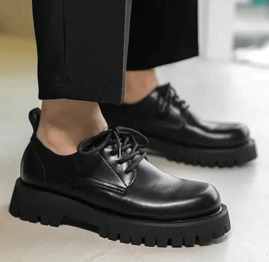 Men's Leather Martin Shoes with Thick Cushioned Sole - MANDOTOS