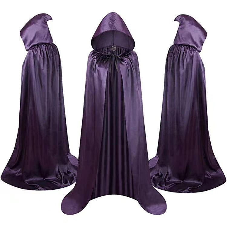 Halloween Cloak Costumes Wizard Cloak For Children Hooded Capes Mantle Black Party Decoration - MANDOTOS