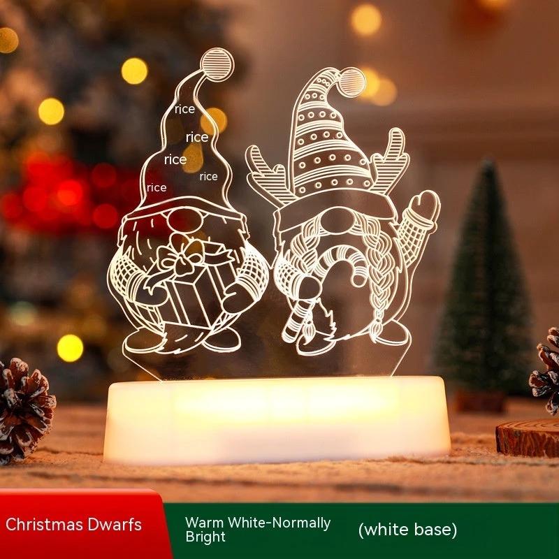 MANDOTOS Christmas 3D LED Acrylic Night Light Ornament Festive Holiday Decor Gift Idea For Kids - MANDOTOS