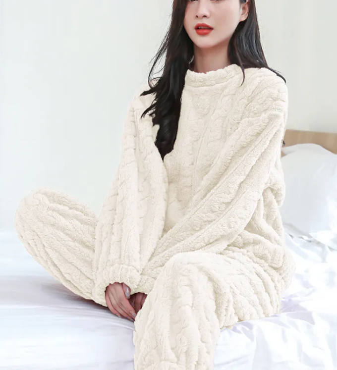 Cozy Coral Velvet Sleepwear Set
