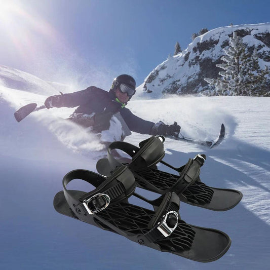 Mini Ski Skates - Portable Short Skiboard Adjustable for Snow - MANDOTOS
