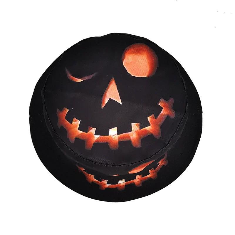 Halloween Pumpkin Fisherman Hat - Creative Cartoon Grimace Print - MANDOTOS