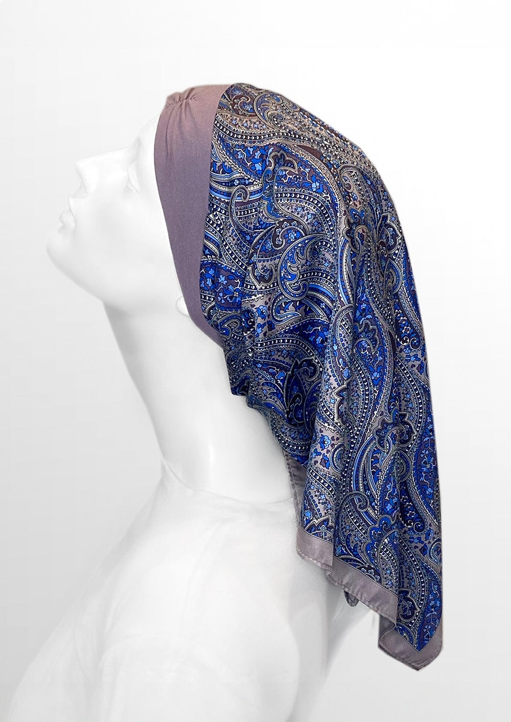 Retro Kerchief Headscarf - Heather Paisley
