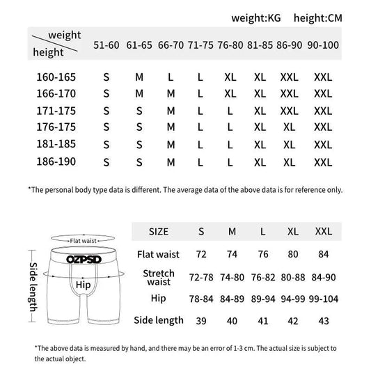 1Pcs Sexy Men Underwear Boxers Men's Panties Lingerie Breathable Printed Male Underpants Plus Size Man Boxer Briefs Mens Trunks - MANDOTOS