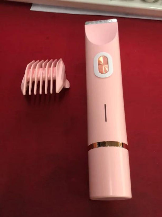 Ancient Energy 2-in-1 women's hair remover with double head shaver, electric body and pubic hair trimmer for wet and dry use.