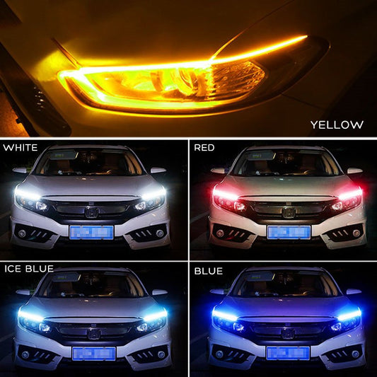 Ancient Energy car LED turn signal strip for daytime running lights, featuring bright, energy-efficient LED illumination on a vehicle.