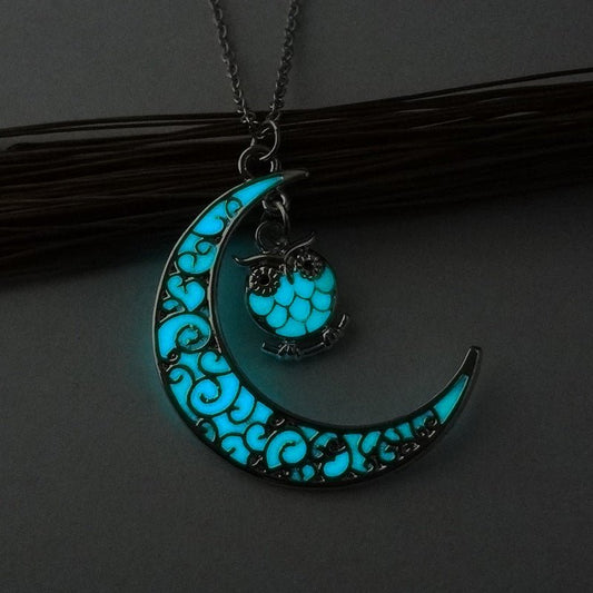 Silver plated glowing pendant necklace with chain from Ancient Energy, showcasing a luminous pendant on a sleek chain.