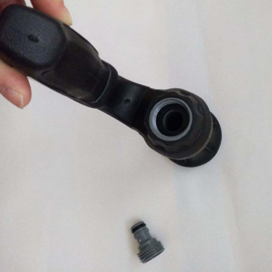 Ancient Energy Mighty Power Hose Blaster Nozzle for lawn, garden, and car washing, attached to a garden hose.