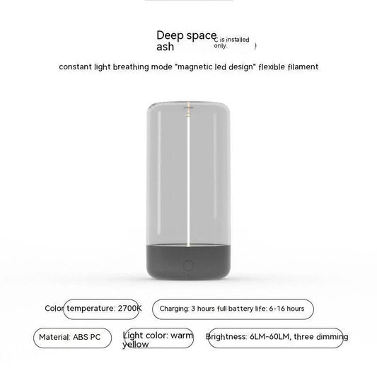 Ancient Energy LED camping light, rechargeable portable night light with high transparency and anti-drop design for outdoor use.