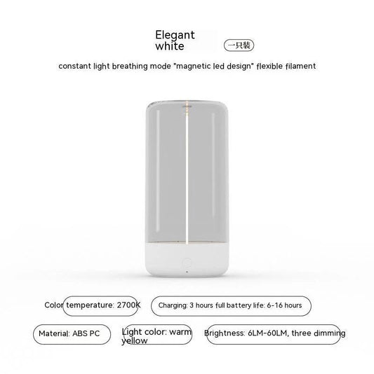 Ancient Energy LED camping light, rechargeable portable night light with high transparency and anti-drop design for outdoor use.
