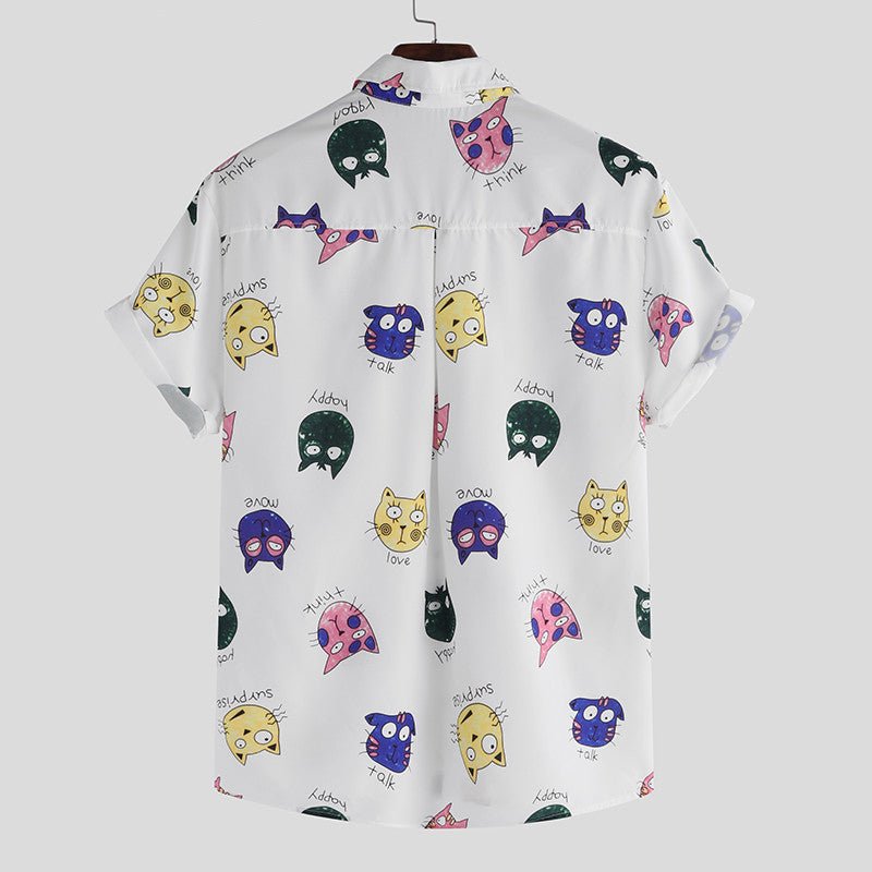 Printed men's slim fit shirt by Ancient Energy featuring a stylish pattern and modern design.