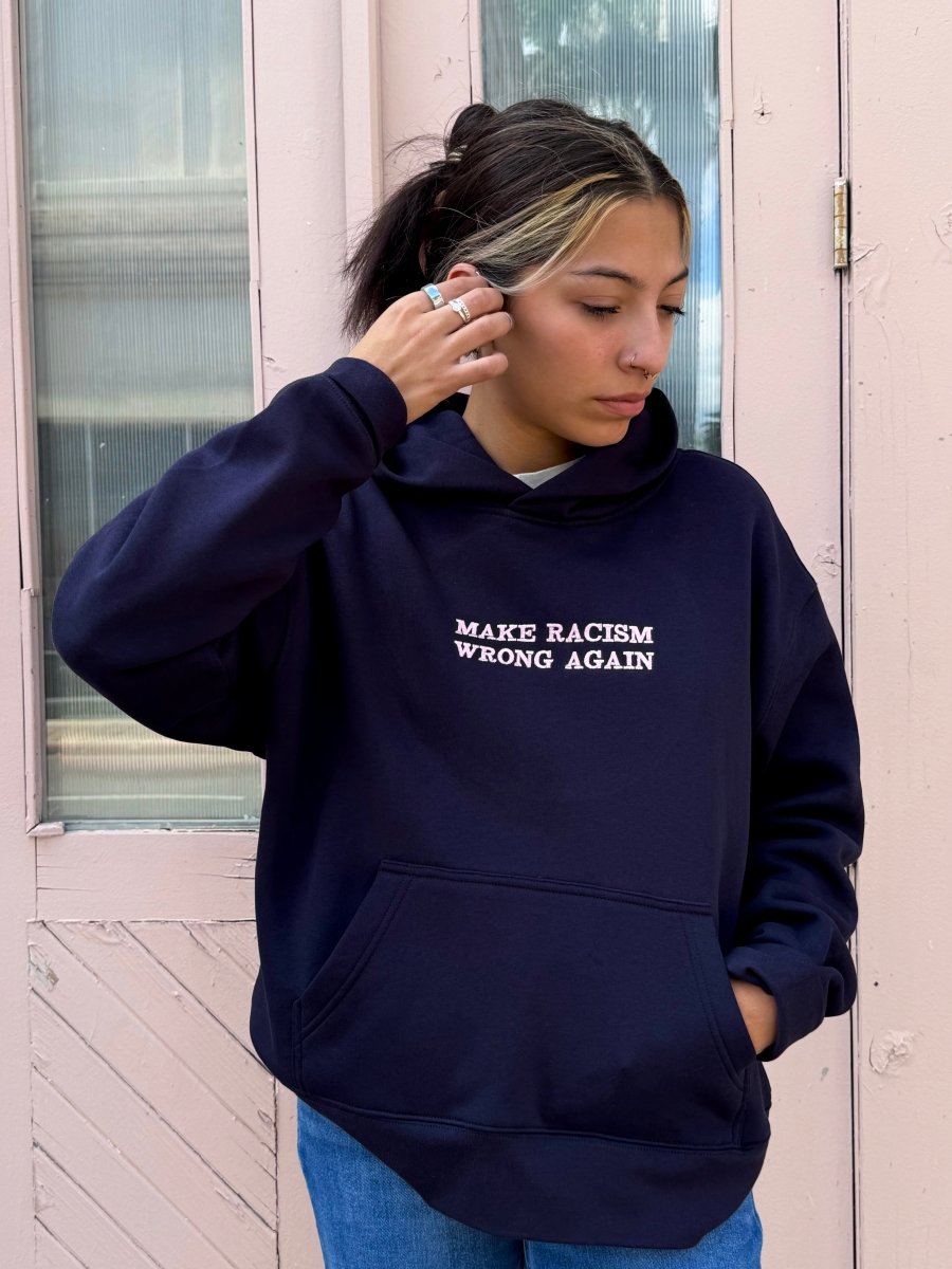 Anti-Rac*sm Navy Sweatshirt - MANDOTOS INTERNATIONAL