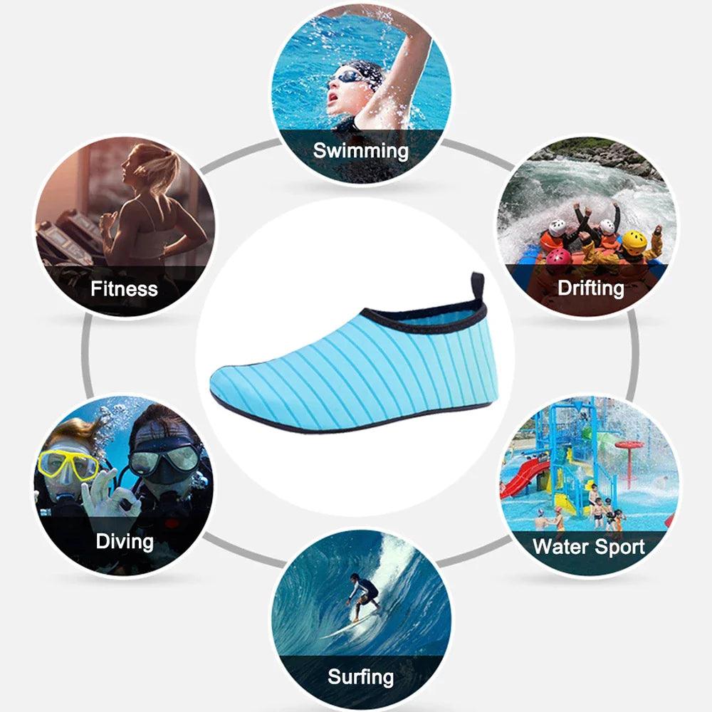 AquaFlex Unisex Water Shoes - Quick-Dry Beach Yoga Swim Socks - MANDOTOS