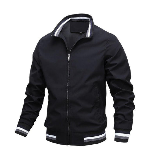 Autumn and Winter Men's Stand Collar Casual Zipper Jacket Outdoor Sports Coat Windbreaker Jacket for Men Waterproof Bomber - MANDOTOS