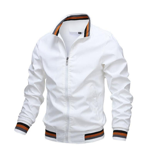 Autumn and Winter Men's Stand Collar Casual Zipper Jacket Outdoor Sports Coat Windbreaker Jacket for Men Waterproof Bomber - MANDOTOS