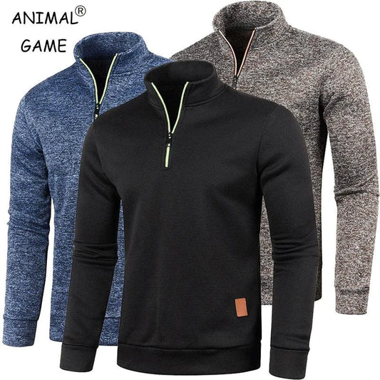 Men's Half Zipper Turtleneck Sweatshirt: Cozy and Stylish for Fall - MANDOTOS INTERNATIONAL