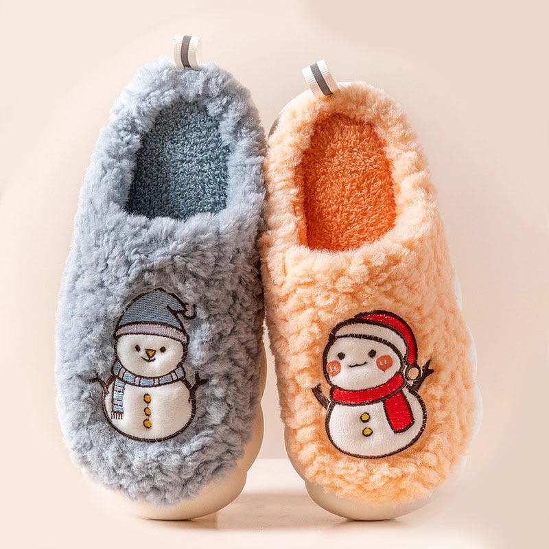Snowman Slippers - Winter Plush Anti-Slip Couple Home Shoes - MANDOTOS