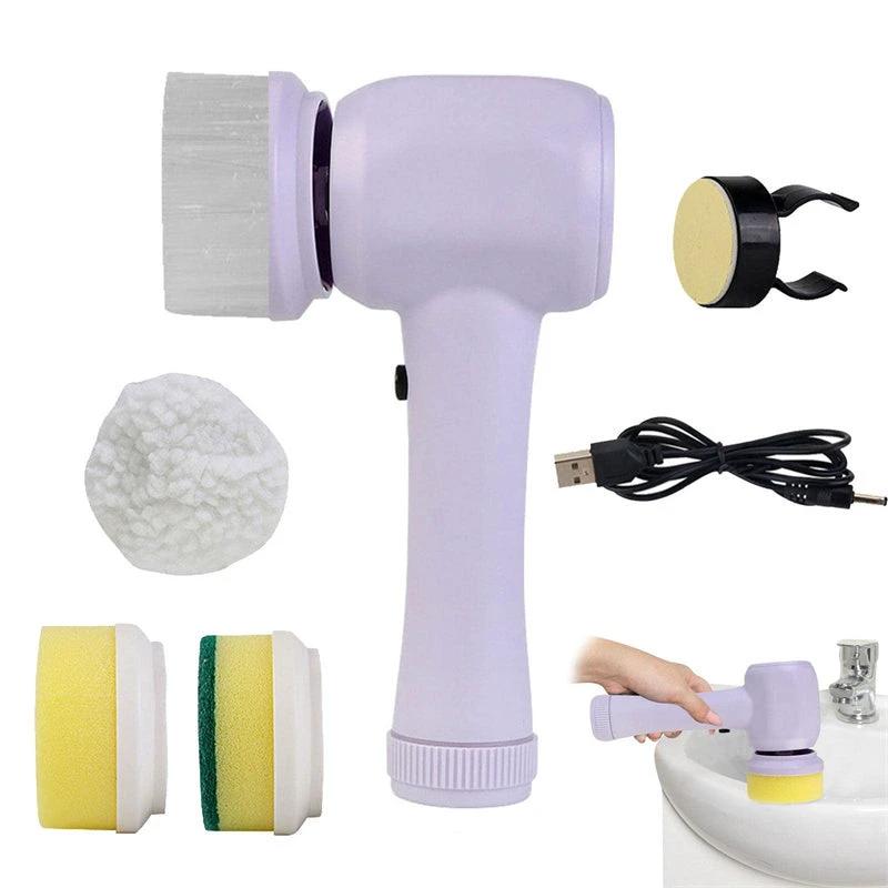 MANDOTOS Electric Cleaning Brush 4 In 1 Spinning Scrubber Handheld Cordless Portable With Interchangeable Heads - MANDOTOS