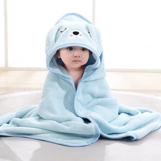 Baby Hooded Bath Towels Cartoon Animal Newborn Soft Towel Blanket Toddler Bathrobe Warm Sleeping Swaddle Wrap for Boys Girls - MANDOTOS