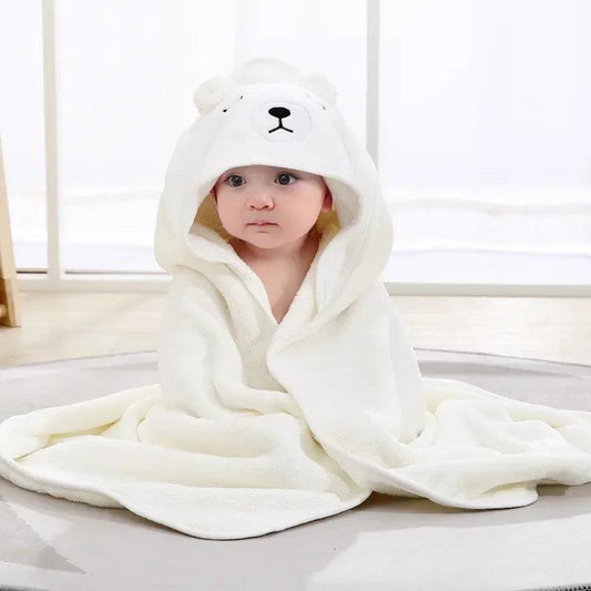 Baby Hooded Bath Towels Cartoon Animal Newborn Soft Towel Blanket Toddler Bathrobe Warm Sleeping Swaddle Wrap for Boys Girls - MANDOTOS