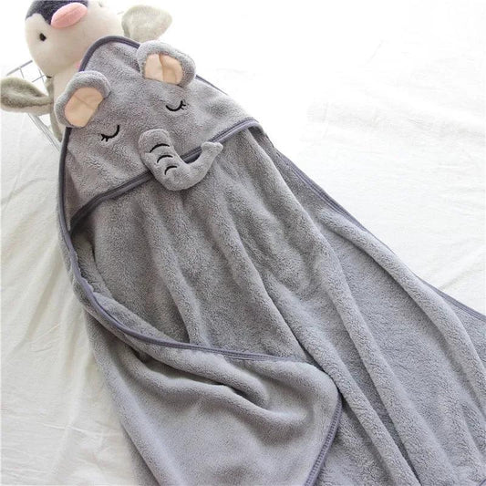 Baby Hooded Bath Towels Cartoon Animal Newborn Soft Towel Blanket Toddler Bathrobe Warm Sleeping Swaddle Wrap for Boys Girls - MANDOTOS