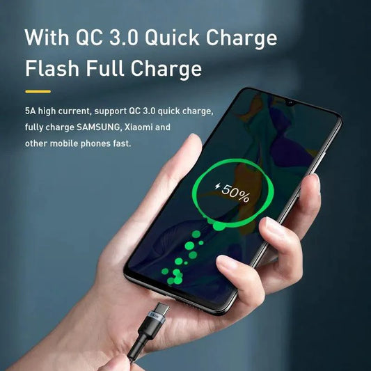 Baseus USB Type C To USB C Cable For iPhone 15 100W/5A PD Fast Charging Charger Cord For Macbook Xiaomi Samsung Type-C Cable - MANDOTOS