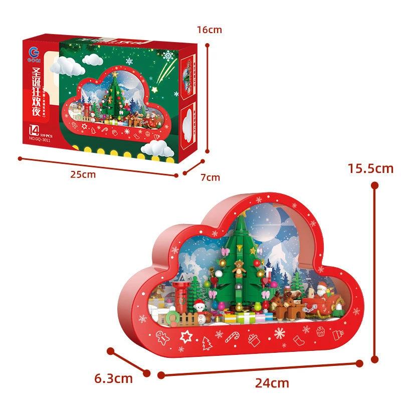 Mandotos Christmas Cloud Night Lamp With LED Lights Mirror Frame Assembled Building Blocks - MANDOTOS