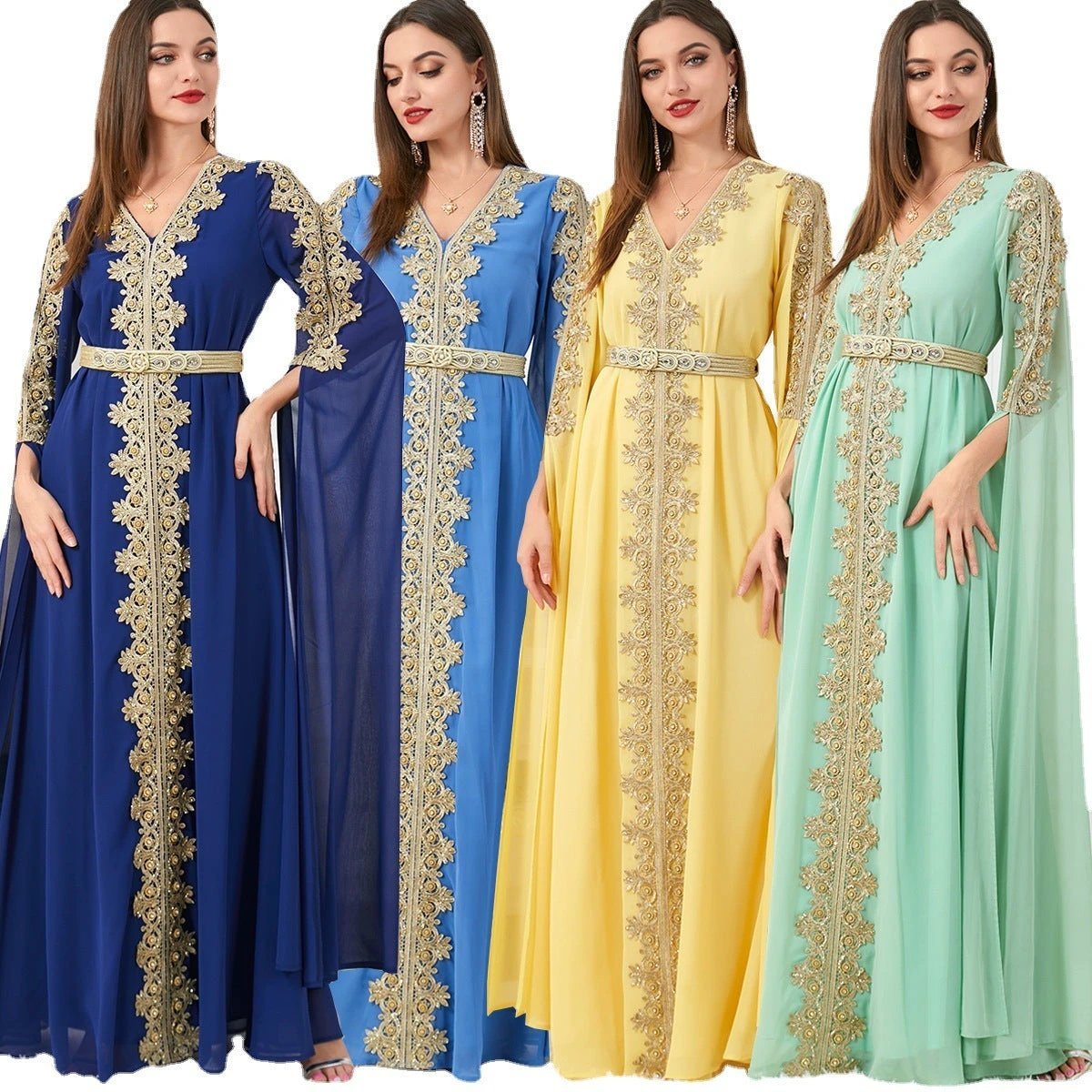 Women's Skirt Splicing Extra Long Sleeve Dress MANDOTOS
