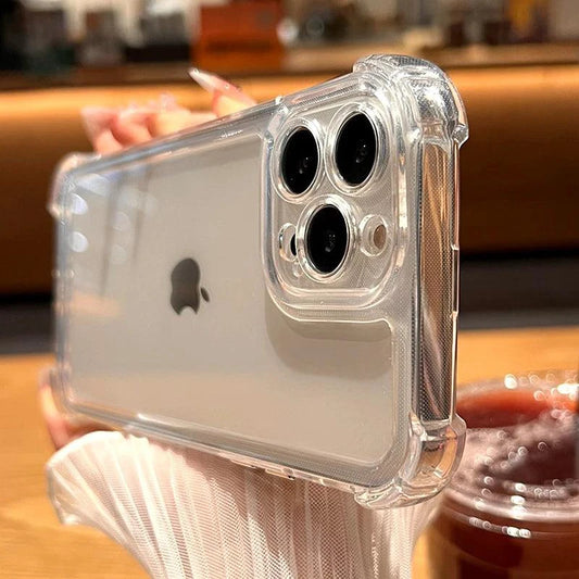 Luxury Shockproof Transparent Case For iPhone 15 14 13 12 11 Pro Max X Xs XR Max 7 8 Plus Bumper Cases Cover - MANDOTOS