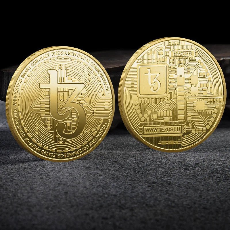 Bitcoin BTC ETH ADA XLM SHIB DOGE XRP SOL DOT LINK LTC UNI Coin Physical Metal Crypto Currency Coin Collection with Plastic Case - MANDOTOS INTERNATIONAL