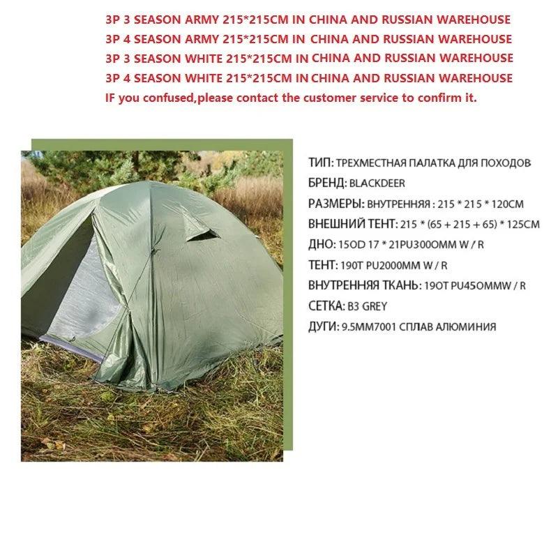 Blackdeer Archeos 2-3 People Backpacking Tent Outdoor Camping 4 Season Winter Skirt Tent Double Layer Waterproof Hiking Survival - MANDOTOS