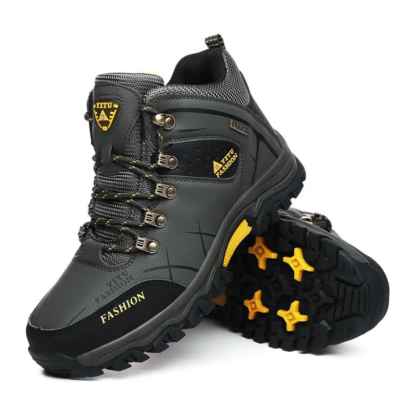 Brand Men Winter Snow Boots Waterproof Leather Sneakers Super Warm Men's Boots Outdoor Male Hiking Boots Work Shoes Size 39-47 - MANDOTOS INTERNATIONAL