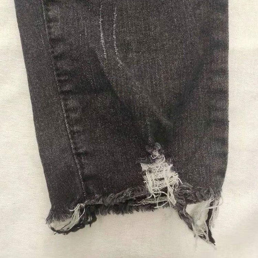 Brushed Stretch Denim Cargo Pants Pencil Pants Denim Women's Pencil Pants - MANDOTOS