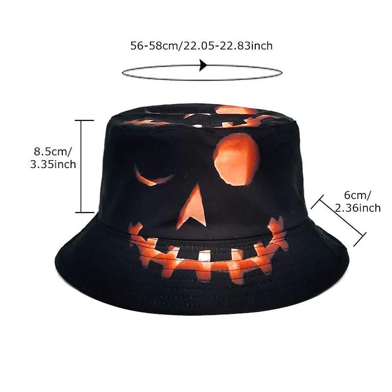 Halloween Pumpkin Fisherman Hat - Creative Cartoon Grimace Print - MANDOTOS