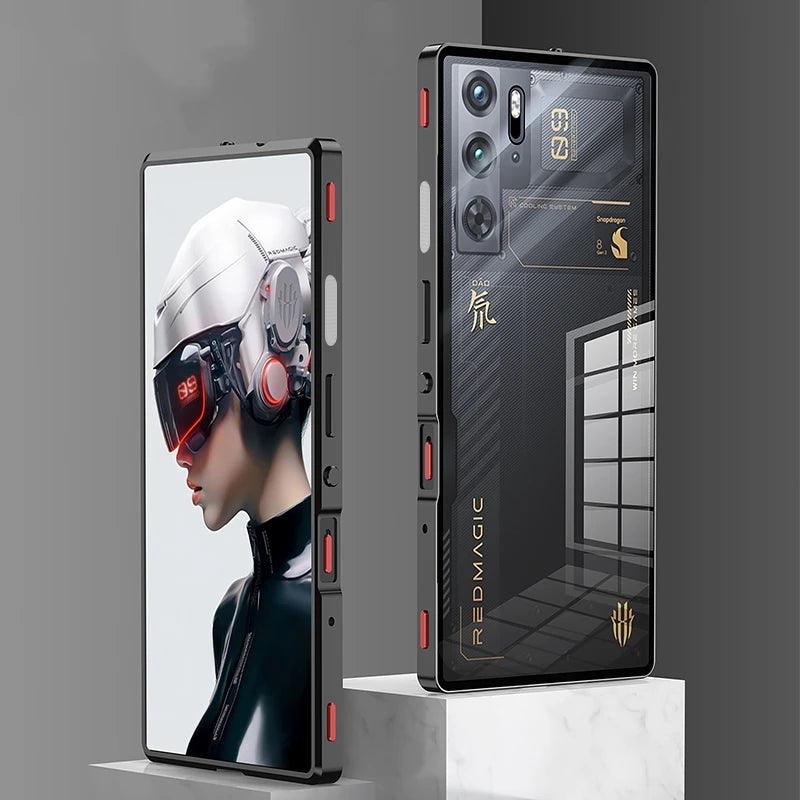 Case For Red Magic 9S Pro Case Transparent Phone Acrylic Back Cover For Nubia RedMagic 9S Pro Plus Aluminium Alloy Metal Frame - MANDOTOS