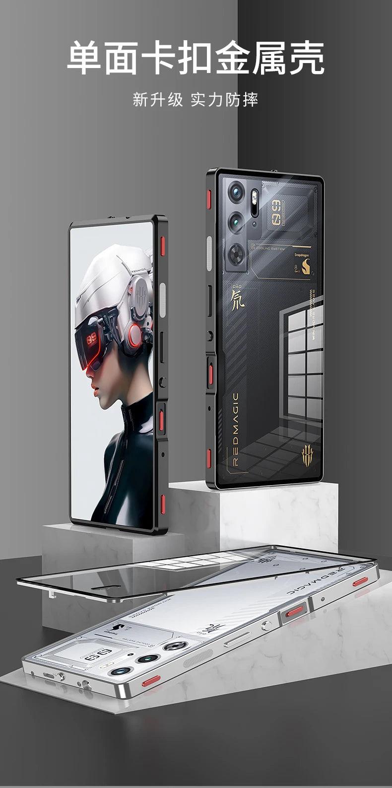 Case For Red Magic 9S Pro Case Transparent Phone Acrylic Back Cover For Nubia RedMagic 9S Pro Plus Aluminium Alloy Metal Frame - MANDOTOS