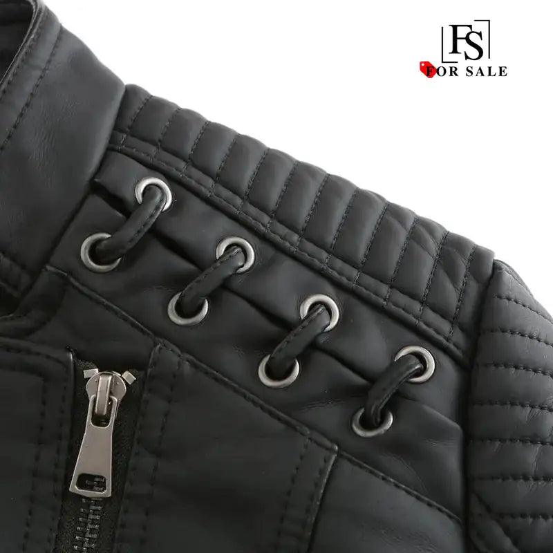 Chic Feminine Leather Coat - MANDOTOS