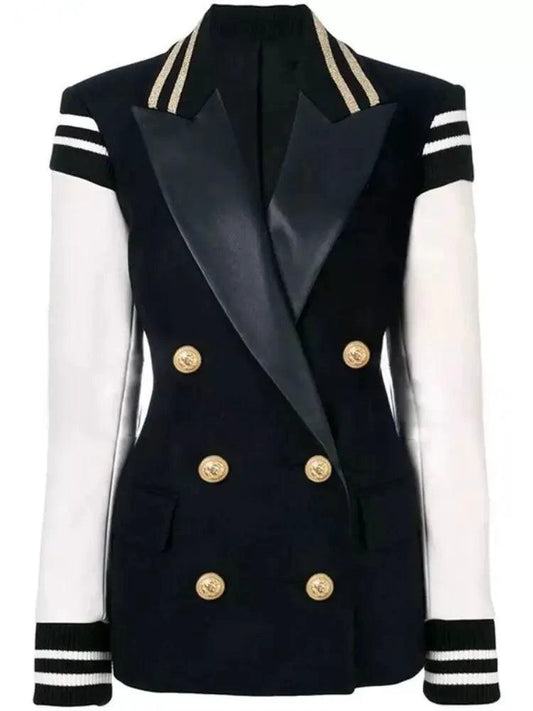 Chic Leather Blazer Coat - MANDOTOS