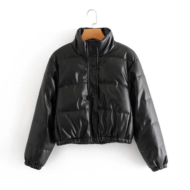Chic Winter PU Leather Jackets - MANDOTOS