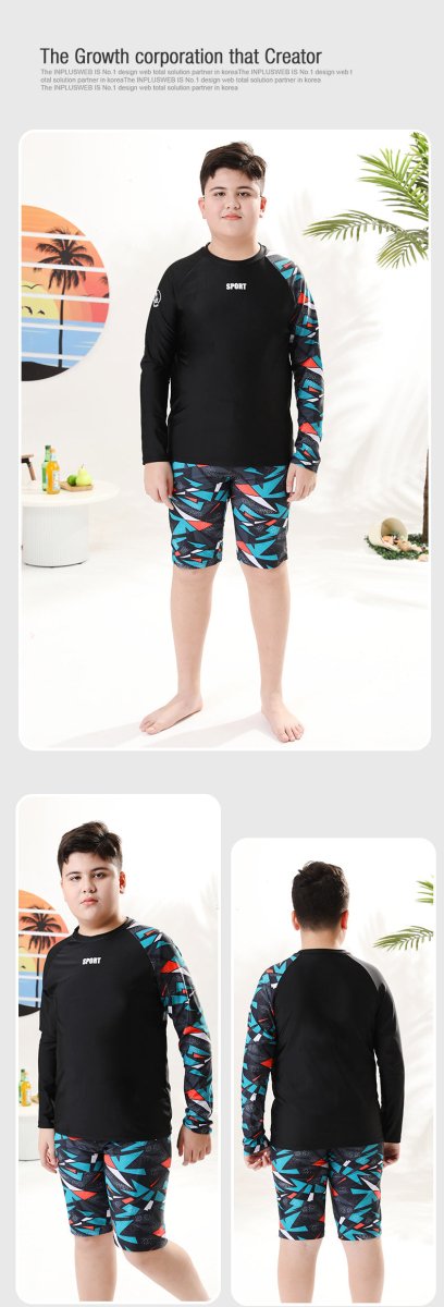 Children's Swimwear Boys' Swim Trunks 2026 New Model Kids' Swimwear for Older Children Youth Two-Piece Hot Spring Swimwear - MANDOTOS INTERNATIONAL
