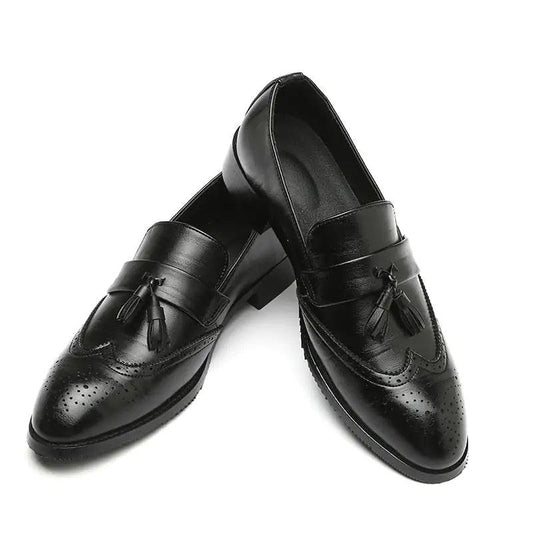 Classic Leather Tassel Loafers - MANDOTOS