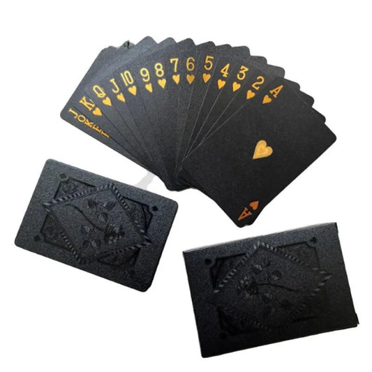 Color Black Gold Playing Card Game Card Group Waterproof Poker Suit Magic Dmagic Package Board Game Gift Collection - MANDOTOS