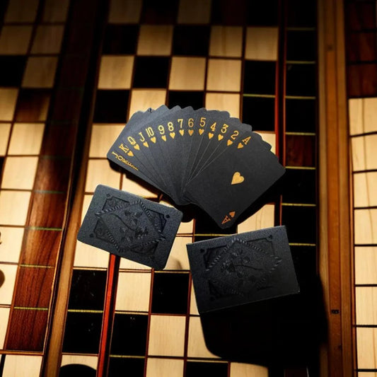 Color Black Gold Playing Card Game Card Group Waterproof Poker Suit Magic Dmagic Package Board Game Gift Collection - MANDOTOS