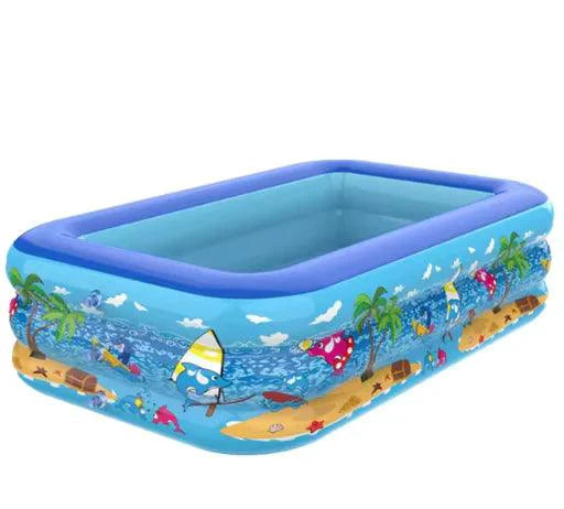 Mandotos Colorful Kids Inflatable Pool Durable PVC For Outdoor Backyard Summer Fun With Cartoon Graphics - MANDOTOS