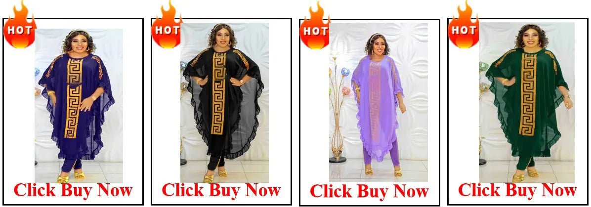 Elegant African V-neck Maxi Dress for Wedding Party - MANDOTOS INTERNATIONAL