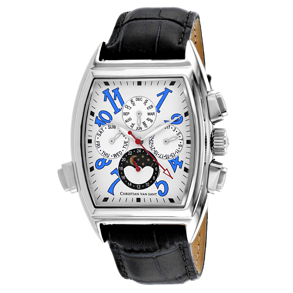 Christian Van Sant Grandeur Watch: Timeless Elegance in Black Leather - MANDOTOS INTERNATIONALWatches