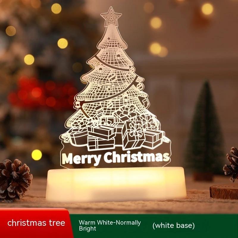 MANDOTOS Christmas 3D LED Acrylic Night Light Ornament Festive Holiday Decor Gift Idea For Kids - MANDOTOS