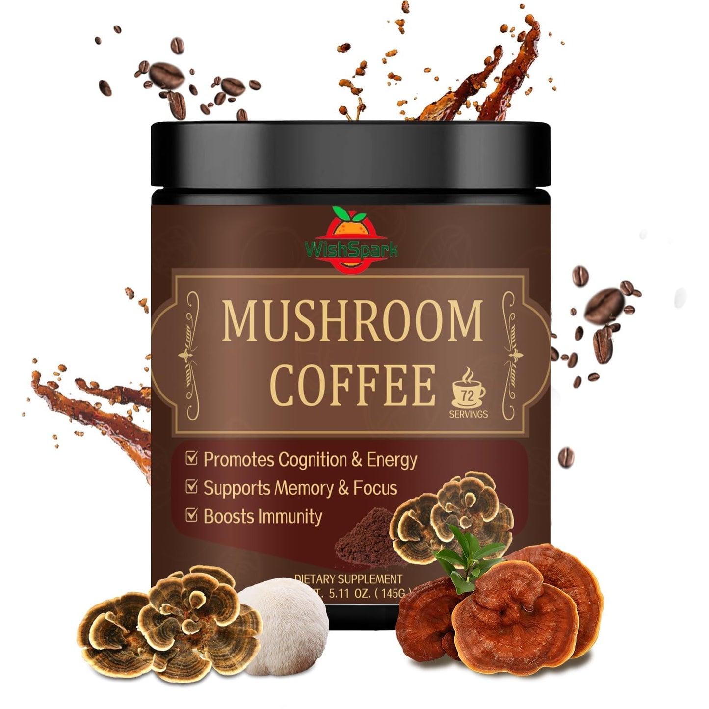 MycoBoost Instant Mushroom Coffee - Organic Energy Blend 5.11 oz